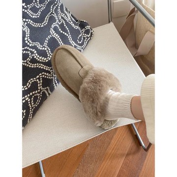 2025秋冬新款皮毛一體女包頭拖羊毛拖鞋平底居家加厚毛毛保暖外穿