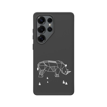 Galaxy S25 Ultra SolidSuit 黑 - Animal Silhouette / 動物剪影 - 幾何-動物系列/犀牛