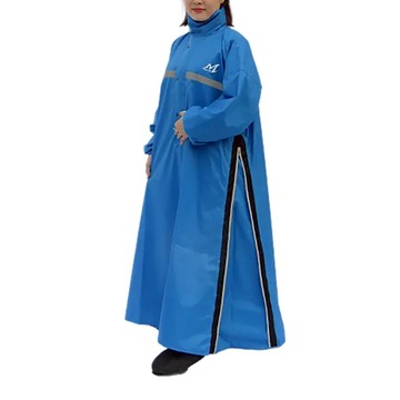 Moto cap 鈦鴻 太空套頭半開連身雨衣 雙側開 可加大 可背包 M305  XXXL  藍色