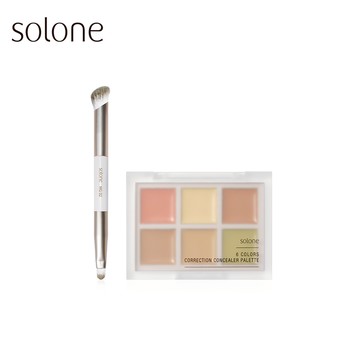 【新品】Solone 隨身遮瑕組(遮瑕盤+袖珍訂製雙頭遮瑕刷/MG02)