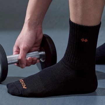 FOOTER 啞鈴刺繡健身襪襪 - 運動襪 長襪 高筒襪 (K220L/XL)