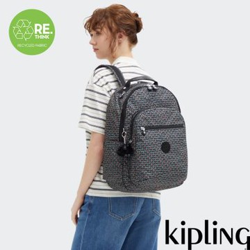 『首爾包』Kipling 幾何印花機能手提後背包-SEOUL