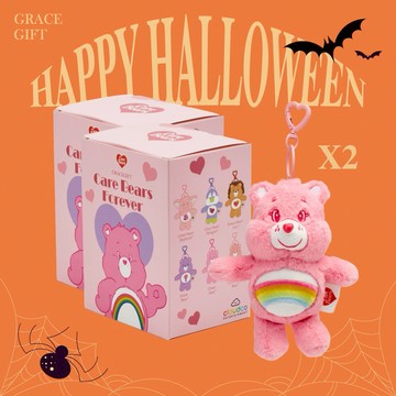 【Grace Gift】Care Bears & Cousins 粉嫩毛絨玩偶吊飾鑰匙圈盲盒(兩入組)｜禮物推薦