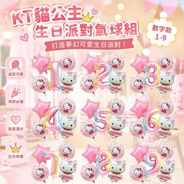 【滿額免運✨】kt生日佈置 生日派對裝飾氣球 Hello Kitty氣球生日裝飾主題派對用品 KT貓公主生日派對裝飾