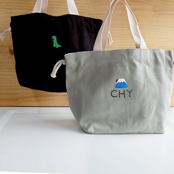 【Q-cute】小袋子系列-帆布束口午休袋-可愛圖案-加字/客製化