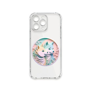iPhone 15 Pro Max 殼 TRON IPHONE 15 PRO MAX 可愛紙雕柴犬 四角防摔殼 手機殼