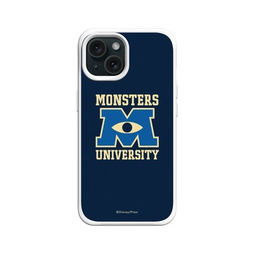iPhone 15 SolidX 白 - 迪士尼-皮克斯 PIXAR - 怪獸大學校徽2