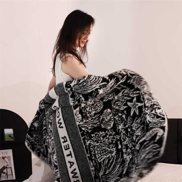 法式風復古高級感親膚舒適四季毛毯設計款沙發蓋毯房間裝飾毯毯子