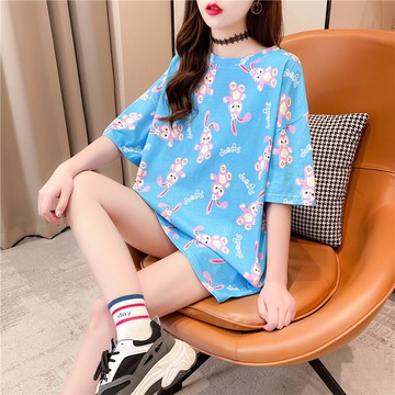 港味chic潮牌炸街短袖t恤女夏寬松韓版ins潮原宿風高街半袖上衣服