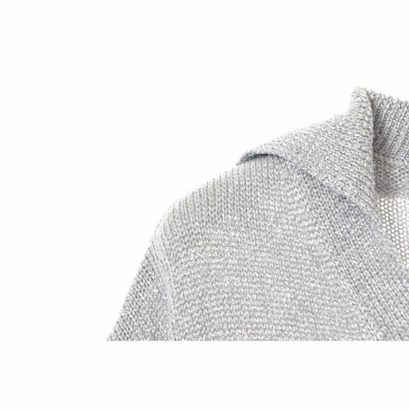DRIES VAN NOTEN ラメ ショートスリーブ ニット M シルバー ドリス 