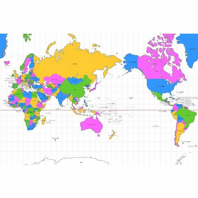 絵画風 壁紙ポスター 世界地図 メルカトル図法 カラフル キャラクロ Wmp 007s2 603mm 399mm 通販 Lineポイント最大0 5 Get Lineショッピング