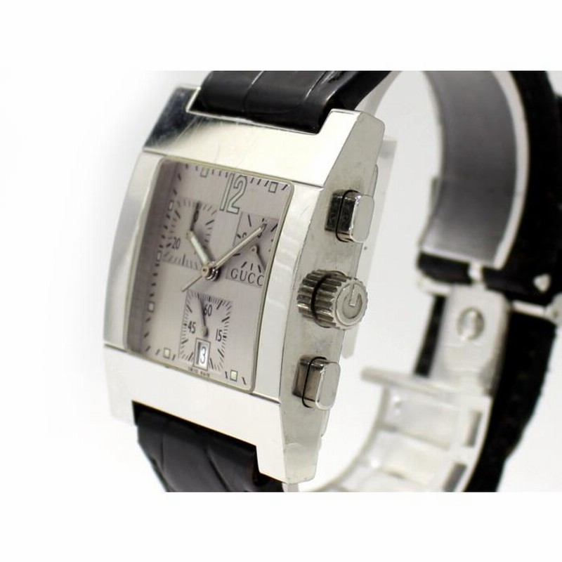 中古】グッチ Chrono クロノグラフ SS クオーツ スクエア メンズ