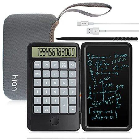 Hion Calculator,12-Digit Large Display Office Desk Calcultors with Erasable Writing Table,Rechargeable Hand held Multi-Function Mute Pocket Desktop Ca