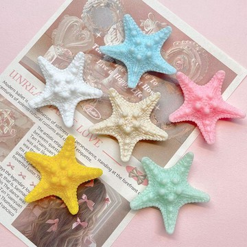 ⭐臺灣熱賣好物⭐馬卡龍色海星樹脂配件diy奶油膠手機殼髮夾飾品微縮景觀拍照道具