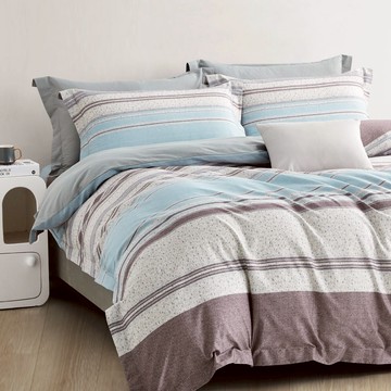 Miile美麗棉系列-簡約光年 / 美國棉四件式薄被套床包枕套組