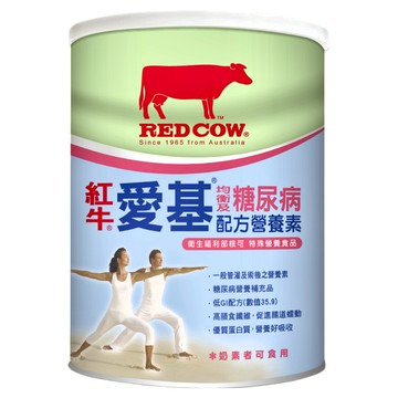 RED COW 紅牛 愛基均衡及糖尿病配方營養素 含豐富膳食纖維 添加三價鉻 優質複合蛋白質  900g  1罐