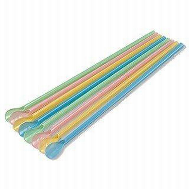 業務用かき氷機用 スプーンストロー NKユーロパステル 4色アソート 500本 通販 LINEポイント最大0.5%GET LINEショッピング