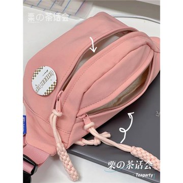 紅色小眾騎行運動胸包女簡約百搭腰包 日系ins風休閑斜挎包小包包