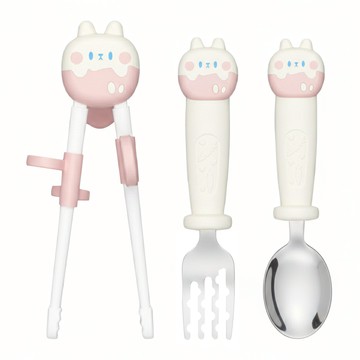 JAR嚴選 可愛卡通學習筷 - 萌萌粉 輔助筷  1雙