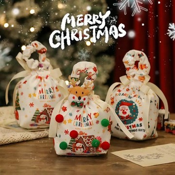 【GIFTME5台灣出貨】聖誕禮物袋 聖誕手提袋 束口袋 交換禮物 糖果袋 禮物袋 聖誕包裝袋 禮物包裝 耶誕節送禮