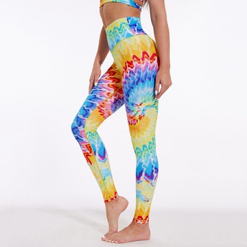 【SILVERWIND】彩虹流心繫列彩虹流云印花高級高腰健身運動緊身褲