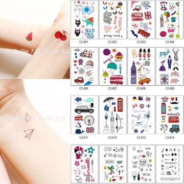 熱門卡通 小清新款 共2000款👑大邱紋身👑【T08C】DaQie 防水 紋身貼紙 刺青貼紙 T08