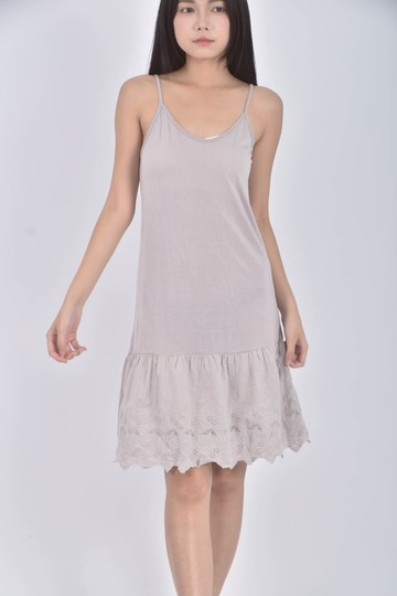 (S) treiu棉質細肩帶純棉灰色洋裝