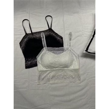 Momo鉆新款運動蕾絲美背裹胸打底聚攏吊帶防走光內搭外穿女士背心