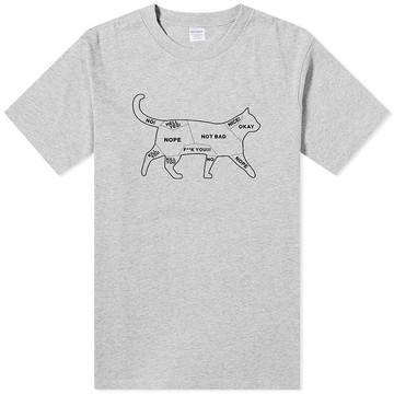 Cat Petting 中性短袖T恤 灰色 貓咪撫摸注意事項文青禮物