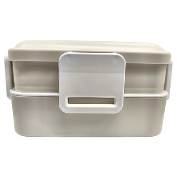 Skater 塑膠抗菌雙層便當盒 600ml  淺灰色  1個