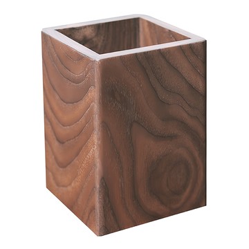 木製良品 胡桃木筆筒 8x10.9x8cm 簡約設計 美觀自然  深木色  1個