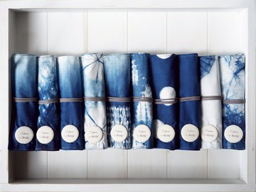 S.A x 藍染捲筆袋