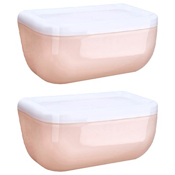 FANCY LIFE 壁掛式紙巾盒 PP材質 無痕免釘 防水可置物  粉色  2個