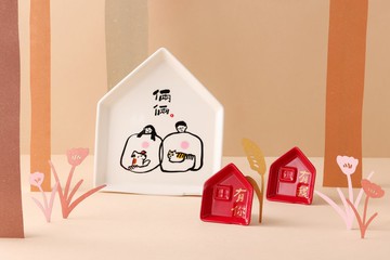 【Mao's樂陶陶 x 奇亞子】厝內倆倆相愛 一房兩廳餐盤組