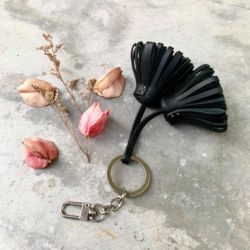 皮革流蘇鑰匙圈 客製化禮物