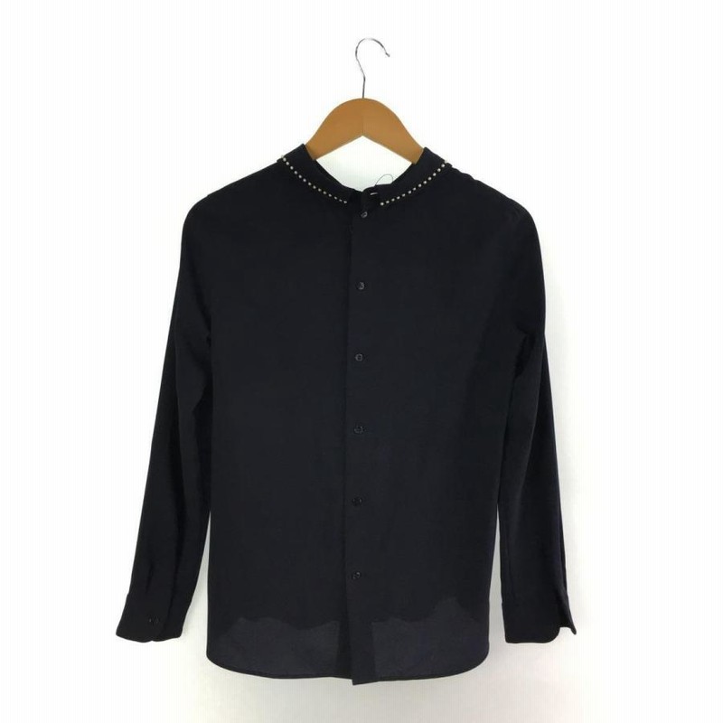 ANAYI◇半袖ブラウス/38/ポリエステル/BLK/102118-15-380-95-380