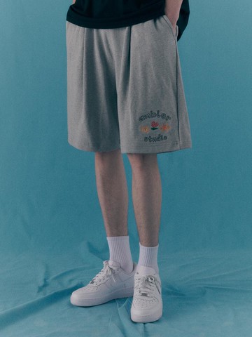 Painting Bermuda Sweat Shorts Pants ASP702 (Melang