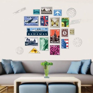JB Design - 時尚壁貼-郵票牆貼 (60cm*90cm)