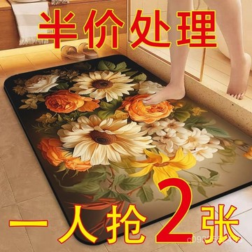 浴室防滑地墊 廚房地墊 吸水地墊 腳踏墊 浴室地墊 衛生間地墊 防滑速幹腳墊 厠所家用輕奢地墊/地毯 RBYO