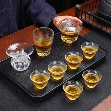 功夫茶具套裝家用耐熱泡茶蓋碗茶杯套年會商務公司答謝禮盒送客戶