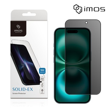 imos iPhone 16/15/14 Pro 6.1吋 2.5D防窺9H超細黑邊強化玻璃貼