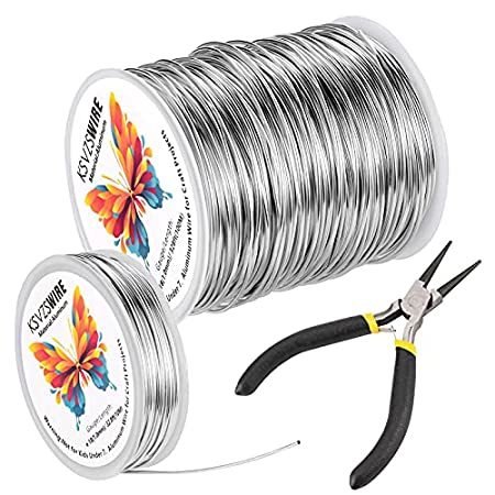 18 Gauge(1.0mm) Aluminum Wire 328 Feet(100M) KSVZS Bendable Metal Wire for