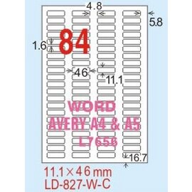 【龍德】LD-827(圓角) 雷射、影印專用標籤-金/銀色 11.1x46mm 15大張/包