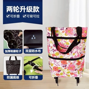 台灣出貨🔥菜籃車  買菜推車 摺疊購物車 輕便式買菜拉車  折疊伸縮小推車 全能購物車手拉車  兩用可推可背購物袋小推車