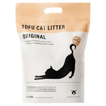 AMO PETRIC 愛摸 天然大豆纖維貓砂 天然豆香味 強力凝結 2mm顆粒  6L  2.5kg  1袋