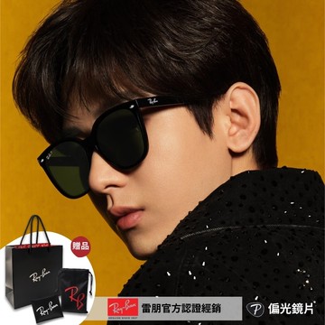 【RayBan 雷朋】2024新品修顏膠框偏光太陽眼鏡(RB4423D-601/9A 66mm 偏光鏡片)