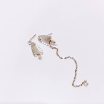 現貨專區｜冰棒不對稱銀針耳環-淨透白(hdes4-w)｜送禮精選店家★Reyna jewelry 女王飾品
