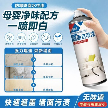 新品🚀牆面自噴漆 白色乳膠漆 室內家用油漆塗料 墻壁修補器 翻新塗鴉污漬遮蓋環保乳膠漆 白色油漆  防水噴