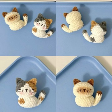 手作禮物🎁 毛線diy手作編織暹羅貓掛件鉤針材料包鑰匙圈玩偶新手入門包掛飾 手作材料包 DIY材料包 交換禮物