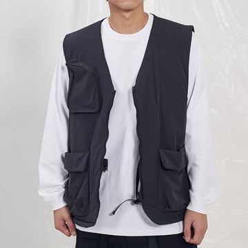雙面夾棉馬甲背心 Multipocket Shirt Jacket/工裝款式/防潑水材/